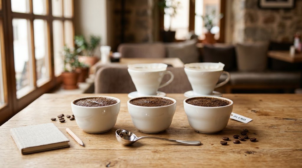 Kahve tadımı: evde kahve tadımı için cupping kaseleri ve kaşık